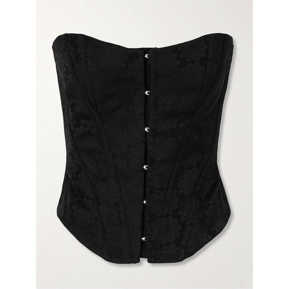 STELLA MCCARTNEY + NET SUSTAIN lace-up jacquard bustier top
